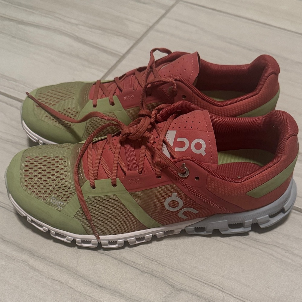On Running Men's Olive and Red Athletic Shoes